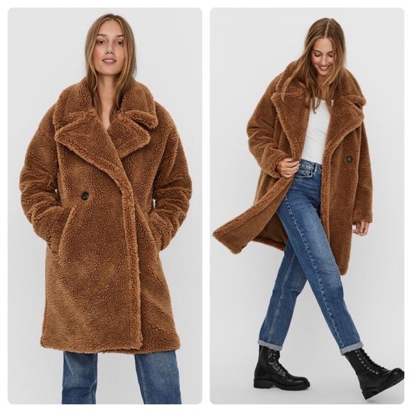 Vero Moda Jackets & Blazers - Vero Moda Lynne Tobacco Teddy Jacket Sz M